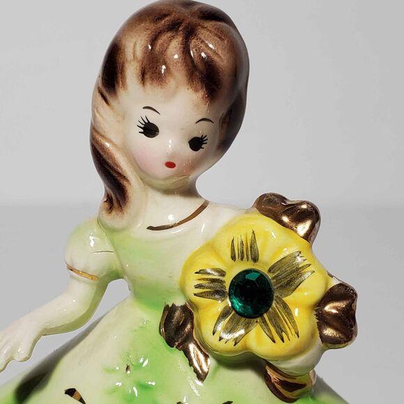 Josef Originals May Birthstone Figurine Green Vintage - Picture 2 of 9
